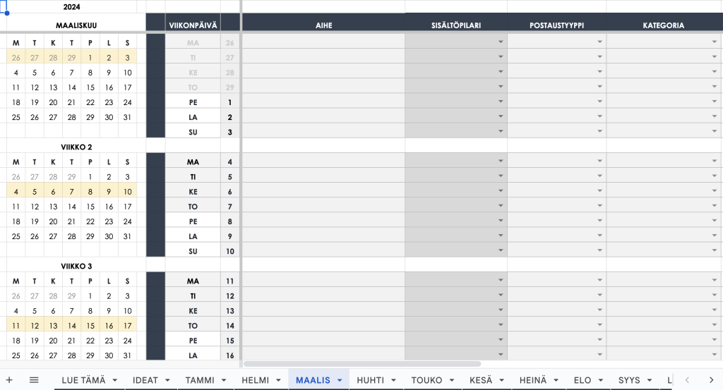 Kuinka ajastaa koko vuoden blogitekstit