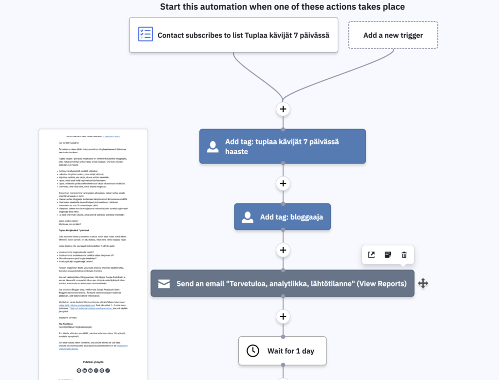 sähköpostilistan kasvattamiseen
