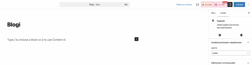 Miten luoda sivuja WordPress-sivustolla