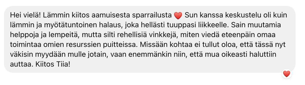 palaute sparrauksesta